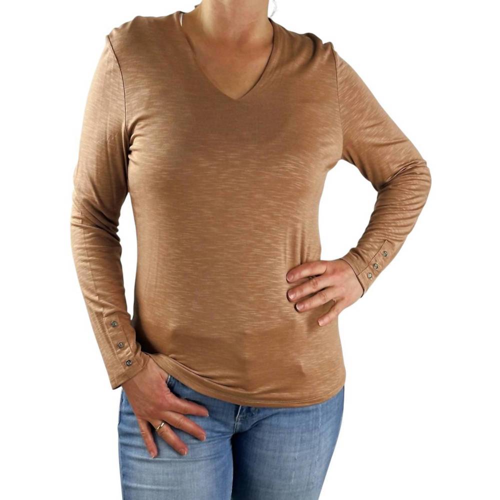 NEW MARBLE long sleeve t-shirt in camel